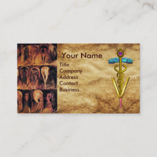 PAARDEN ACHTERHAND CADUCEUS VETERINAIR SYMBOOL VISITEKAARTJE