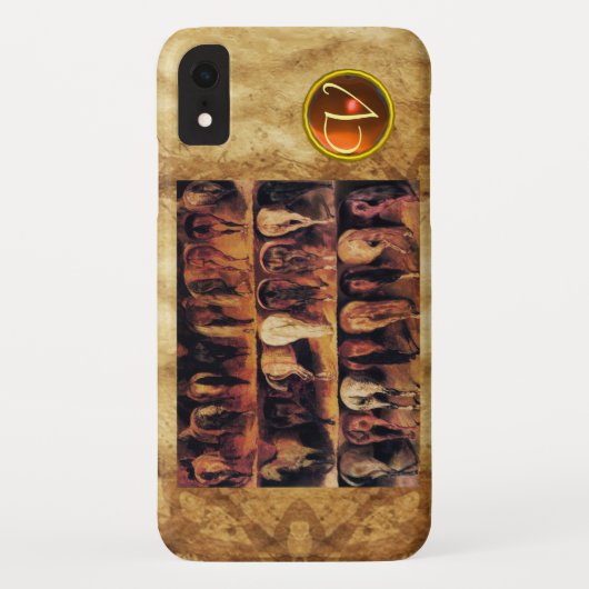 Paarden achterkwarten, Oranje geagatuurd monogram Case-Mate iPhone Case (Achterkant)