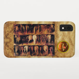 Paarden achterkwarten, Oranje geagatuurd monogram Case-Mate iPhone Case