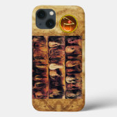 Paarden achterkwarten, Oranje geagatuurd monogram Case-Mate iPhone Case (Achterkant)