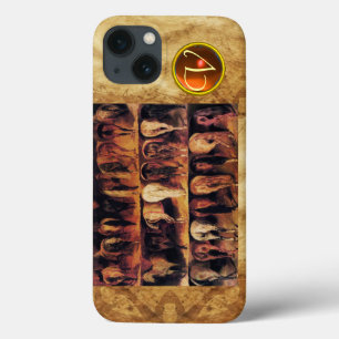 Paarden achterkwarten, Oranje geagatuurd monogram Case-Mate iPhone Case