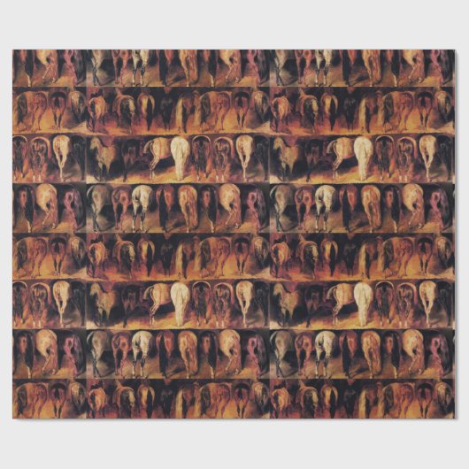 Paarden achtervoeten cadeaupapier (Vlak)