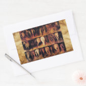 Paarden achtervoeten, perkament rechthoekige sticker (Envelop)