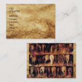 Paarden achtervoeten, perkamentmonogram visitekaartje (Voorkant / Achterkant)