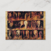 Paarden achtervoeten, perkamentmonogram visitekaartje (Achterkant)