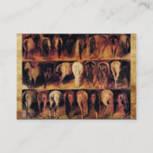 Paarden achtervoeten, perkamentmonogram visitekaartje (Achterkant)