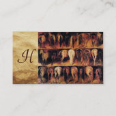 Paarden achtervoeten, perkamentmonogram visitekaartje (Achterkant)