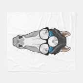 Paarden als arts met bril fleece deken (Voorkant (Horizontaal))