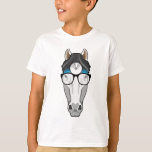 Paarden als arts met bril t-shirt
