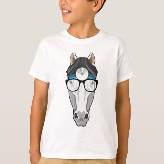 Paarden als arts met bril t-shirt (Voorkant)