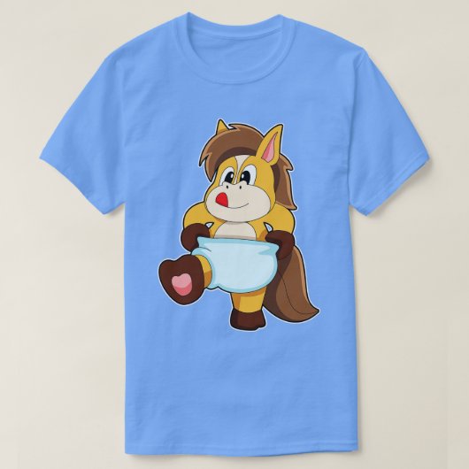 Paarden als Baby met luier T-shirt (Design voorkant)