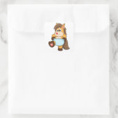 Paarden als Baby met luier Vierkante Sticker (Tas)