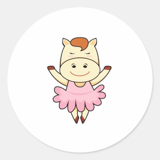 Paarden als Ballerina in Ballet Ronde Sticker (Voorkant)