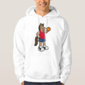 Paarden als Basketball-speler met Basketball Hoodie (Voorkant)