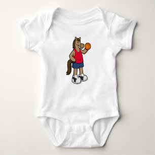 Paarden als Basketball-speler met Basketball Romper