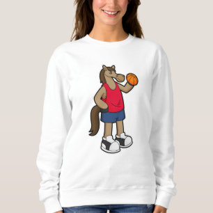 Paarden als Basketball-speler met Basketball Trui