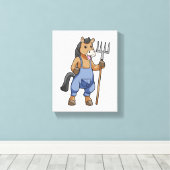 Paarden als boer met rake canvas afdruk (Insitu (Houten vloer))