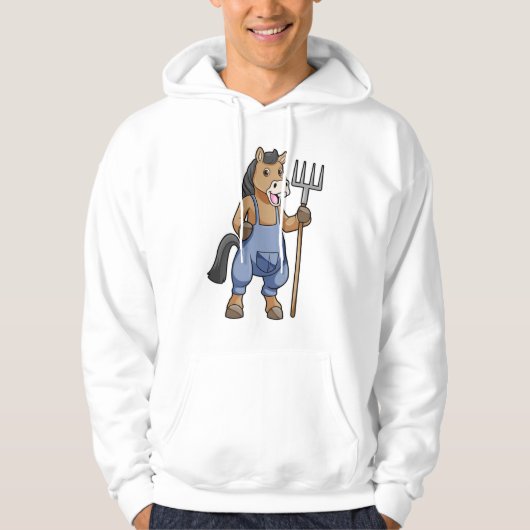 Paarden als boer met rake hoodie (Voorkant)