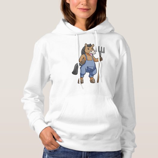 Paarden als boer met rake hoodie (Voorkant)