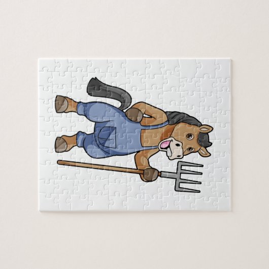 Paarden als boer met rake legpuzzel (Horizontaal)