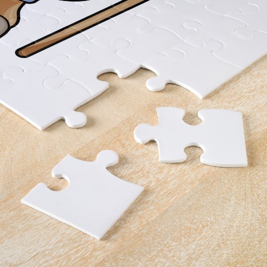 Paarden als boer met rake legpuzzel (Zijkant)