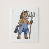 Paarden als boer met rake legpuzzel (Verticaal)