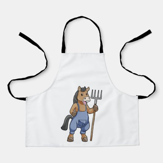 Paarden als boer met rake schort (Voorkant)