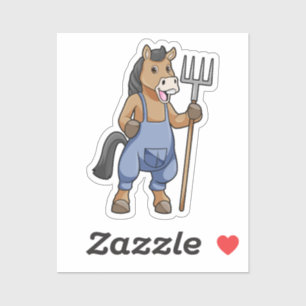 Paarden als boer met rake sticker