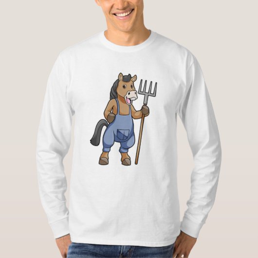 Paarden als boer met rake t-shirt (Voorkant)