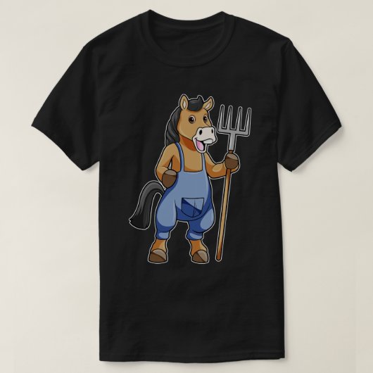 Paarden als boer met rake t-shirt (Design voorkant)