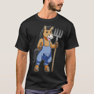 Paarden als boer met rake t-shirt