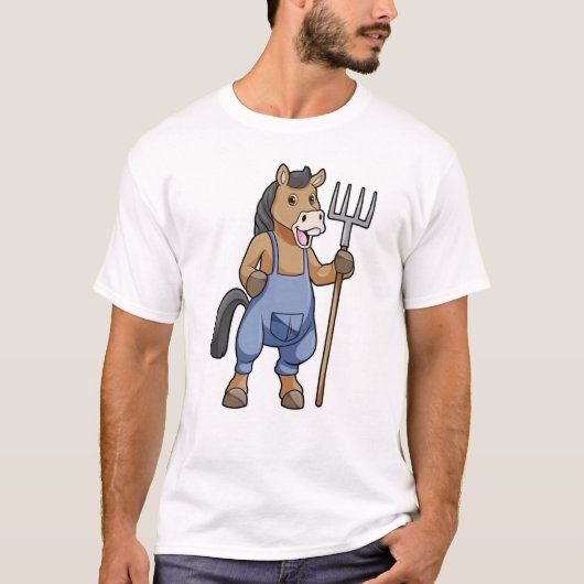 Paarden als boer met rake t-shirt (Voorkant)