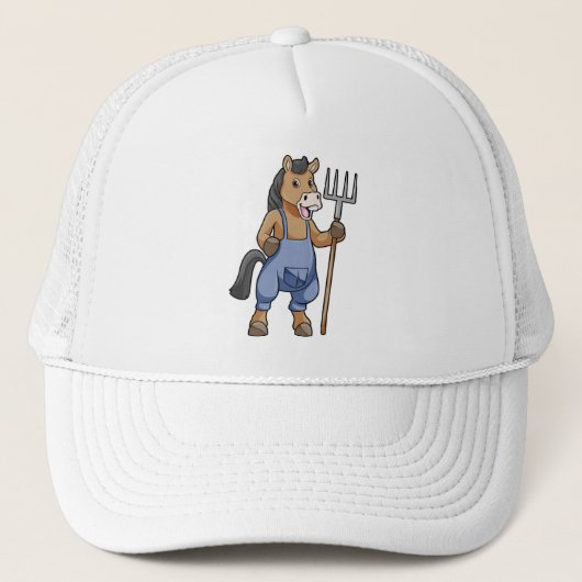 Paarden als boer met rake trucker pet (Voorkant)