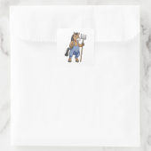 Paarden als boer met rake vierkante sticker (Tas)