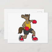 Paarden als Boxer met boxinghandschoenen Briefkaart (Voorkant / Achterkant)