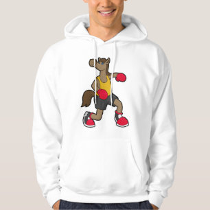 Paarden als Boxer met boxinghandschoenen Hoodie