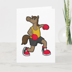 Paarden als Boxer met boxinghandschoenen Kaart