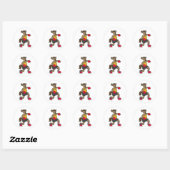 Paarden als Boxer met boxinghandschoenen Ronde Sticker (Vel)