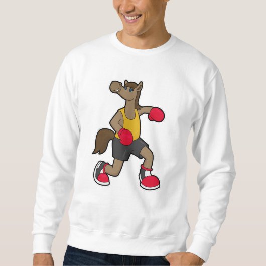 Paarden als Boxer met boxinghandschoenen Trui (Voorkant)
