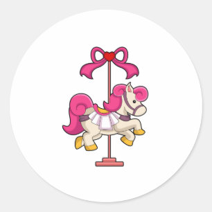 Paarden als Carrousel paard.PNG Ronde Sticker