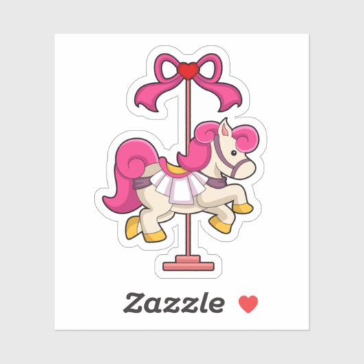 Paarden als Carrousel paard.PNG Sticker (Vel)
