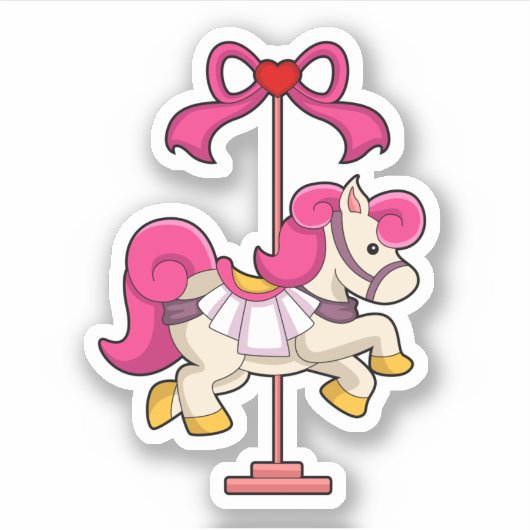 Paarden als Carrousel paard.PNG Sticker (Voorkant)