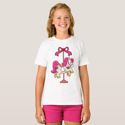 Paarden als Carrousel paard.PNG T-shirt (Voorkant volledig)