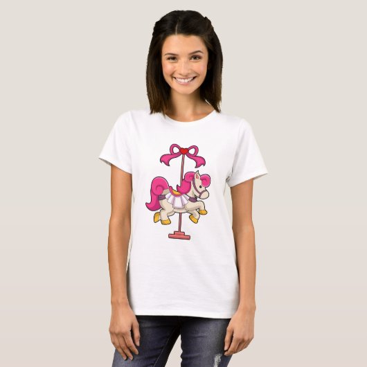 Paarden als Carrousel paard.PNG T-shirt (Voorkant volledig)