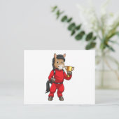 Paarden als Champion met trofee Briefkaart (Staand voorkant)