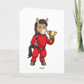 Paarden als Champion met trofee Kaart (Achterkant)