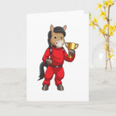 Paarden als Champion met trofee Kaart (Gele Bloem)