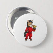 Paarden als Champion met trofee Ronde Button 7,6 Cm (Voorkant /achterkant)