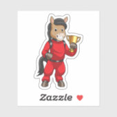 Paarden als Champion met trofee Sticker (Vel)