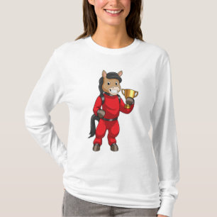 Paarden als Champion met trofee T-shirt